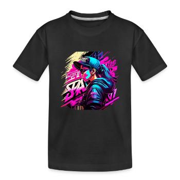 Graffitti Fille - T-shirt bio Premium Enfant - noir - Devant
