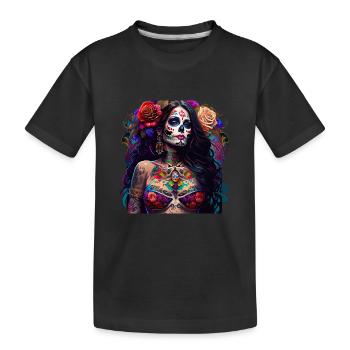 Pretty Dia de Muertos - T-shirt bio Premium Enfant - noir - Devant