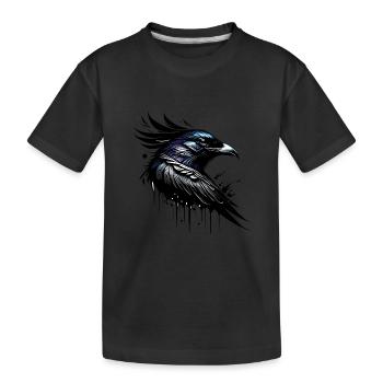 Crow - Kids' Premium Organic T-Shirt - black - Front
