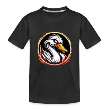 Cygne en colère - T-shirt bio Premium Enfant - noir - Devant