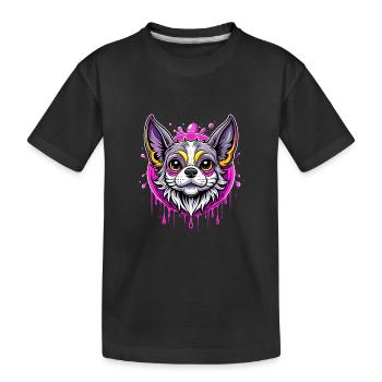 chihuahua purple - Kinder Premium Bio T-Shirt - Schwarz - Vorne