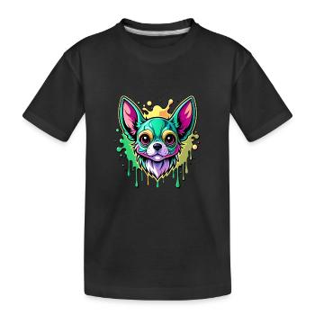 Chihuahua Green - Kids' Premium Organic T-Shirt - black - Front