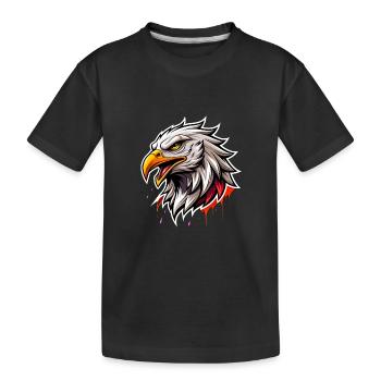 eagle head - Kinder Premium Bio T-Shirt - Schwarz - Vorne