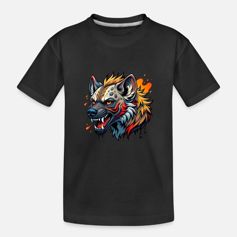 Hyena Color Splash - Kids' Premium Organic T-Shirt - black