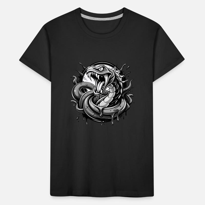 snake black and wihte Kids' Premium Organic T-Shirt