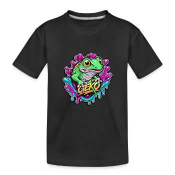 gecko - Kinder Premium Bio T-Shirt - Schwarz - Vorne