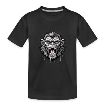 Tête de singe - T-shirt bio Premium Enfant - noir - Devant