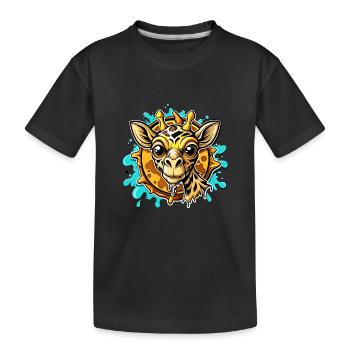 giraffe - Kinder Premium Bio T-Shirt - Schwarz - Vorne