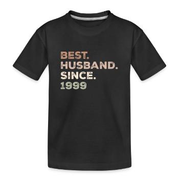 Bester Ehemann seit 1999 Jubiläumsgeschenk - Kinder Premium Bio T-Shirt - Schwarz - Vorne