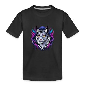 lynx - Kinder Premium Bio T-Shirt - Schwarz - Vorne