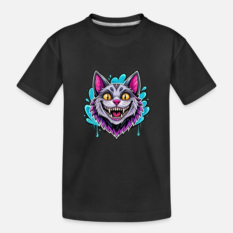 chat souriant - T-shirt bio Premium Enfant - noir
