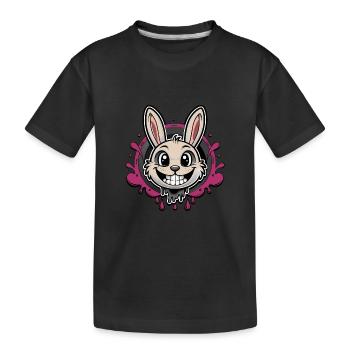Lapin de Pâques souriant - T-shirt bio Premium Enfant - noir - Devant