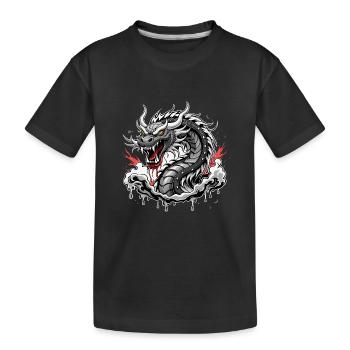 Long - Kids' Premium Organic T-Shirt - black - Front