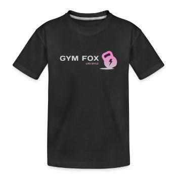 GYM FOX - Motivating Gym and Fitness Designs - Kids' Premium Organic T-Shirt - black - Front