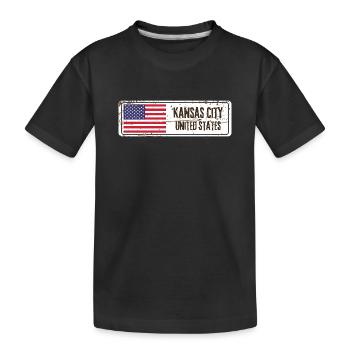 Kansas City United States Flag - Kids' Premium Organic T-Shirt - black - Front