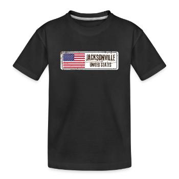 Jacksonville United States Flag - Kids' Premium Organic T-Shirt - black - Front