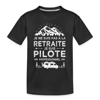 retraite camping car Cadeau retraité retritée - T-shirt bio Premium Enfant - noir - Devant