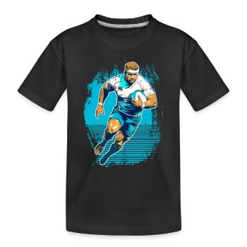 Rugby Geschenk Lustige Shirts - Kinder Premium Bio T-Shirt - Schwarz - Vorne