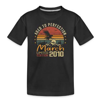 The Legends wurden im März 2010 geboren Vintage Retro - Kinder Premium Bio T-Shirt - Schwarz - Vorne