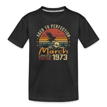 Die Legenden wurden im März 1973 geboren Vintage Retro - Kinder Premium Bio T-Shirt - Schwarz - Vorne
