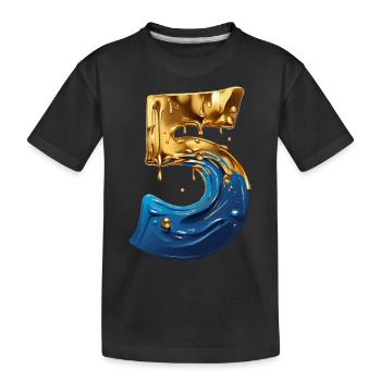 NO. 5 NUMBER 5 COOL 5TH BIRTHDAY - Kids' Premium Organic T-Shirt - black - Front