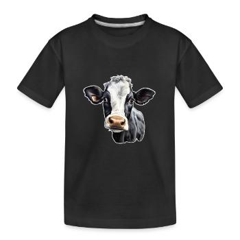 Tête de vache - T-shirt bio Premium Enfant - noir - Devant