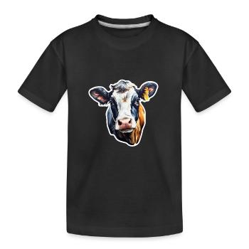 Vache laitière Vache Holstein - T-shirt bio Premium Enfant - noir - Devant