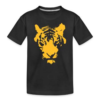 Tiger's Head - Kids' Premium Organic T-Shirt - black - Front