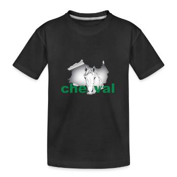 Pferd - Kinder Premium Bio T-Shirt - Schwarz - Vorne