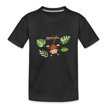 Monkey on the branch - Kinder Premium Bio T-Shirt - Schwarz - Vorne