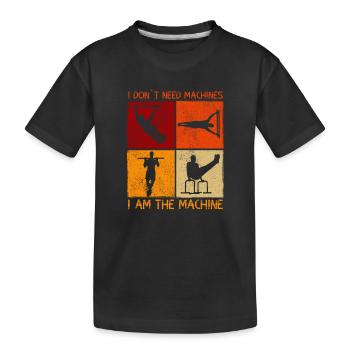 Ich brauche keine Maschinen Calisthenics - Kinder Premium Bio T-Shirt - Schwarz - Vorne