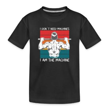 Ich bin eine Maschine Calisthenics - Kinder Premium Bio T-Shirt - Schwarz - Vorne
