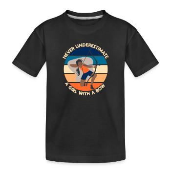 Ne sous-estimez jamais une fille avec un arc de tir à l’arc - T-shirt bio Premium Enfant - noir - Devant