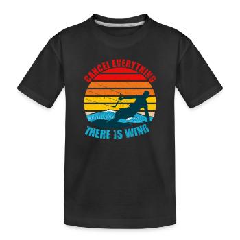 Annuler tout ce qu’il y a vent kitesurf drôle - T-shirt bio Premium Enfant - noir - Devant
