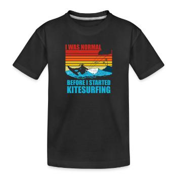 J’étais normal avant le kitesurf drôle de kitesurf - T-shirt bio Premium Enfant - noir - Devant