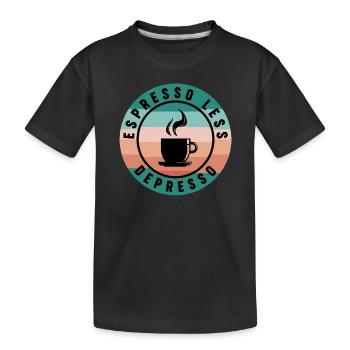 Moins Depresso Coffee Lover Déprimé - T-shirt bio Premium Enfant - noir - Devant