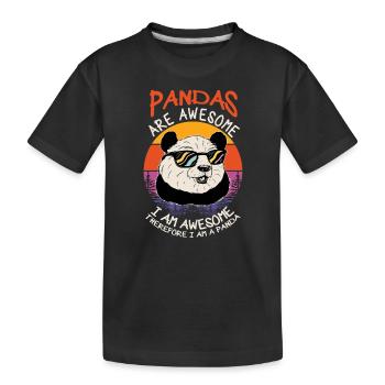 Panda Animal Lamour - T-shirt bio Premium Enfant - noir - Devant
