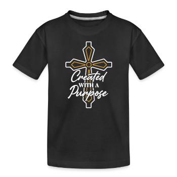 Créé avec un enseignant de la Bible - T-shirt bio Premium Enfant - noir - Devant