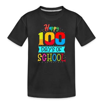 Glückliche hundert Tage Schule - Kinder Premium Bio T-Shirt - Schwarz - Vorne
