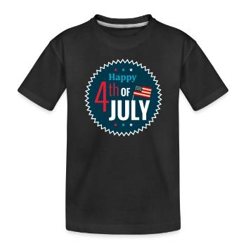 Glücklicher 4. Juli Rot, Weiß Und Blau - Kinder Premium Bio T-Shirt - Schwarz - Vorne