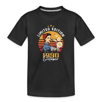 Octobre 1990 né | Octobre 1990 - T-shirt bio Premium Enfant - noir - Devant