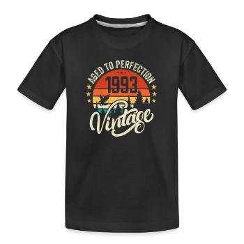 1993 Vintage - Geburtstagsgeschenk 1993 Retro 1993 - Kinder Premium Bio T-Shirt - Schwarz - Vorne