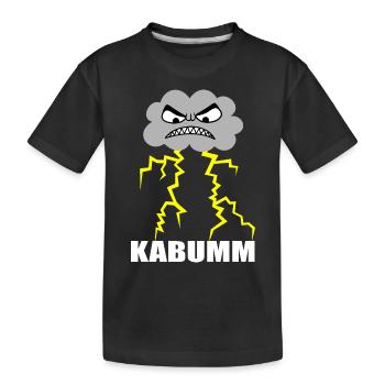 Blitz, Donner, Wetter, Gewitter, Zorn, Wut, Krach - Kinder Premium Bio T-Shirt - Schwarz - Vorne
