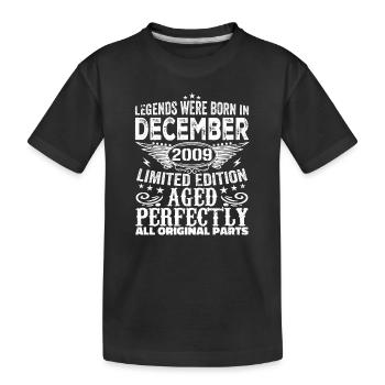 Décembre 2009 Anniversaire Décembre 2009 Décembre - T-shirt bio Premium Enfant - noir - Devant
