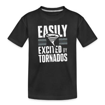 Facilement excité par la tempête des passionnés de tornades - T-shirt bio Premium Enfant - noir - Devant
