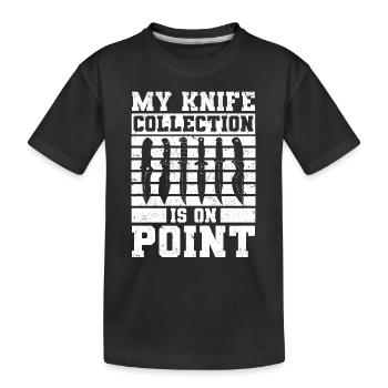 Knife collector - Kids' Premium Organic T-Shirt - black - Front