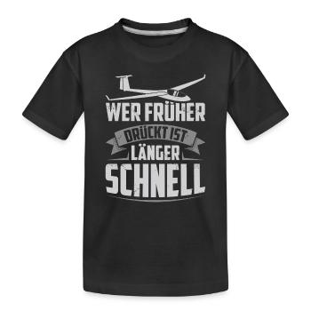 Segelflugzeuge - Kinder Premium Bio T-Shirt - Schwarz - Vorne