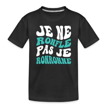Je ne ronfle pas je ronronne - T-shirt bio Premium Enfant - noir - Devant