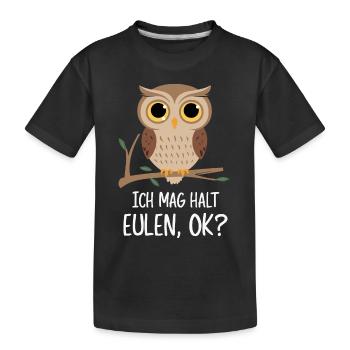 oiseau de nuit hibou hibou oiseau - T-shirt bio Premium Enfant - noir - Devant