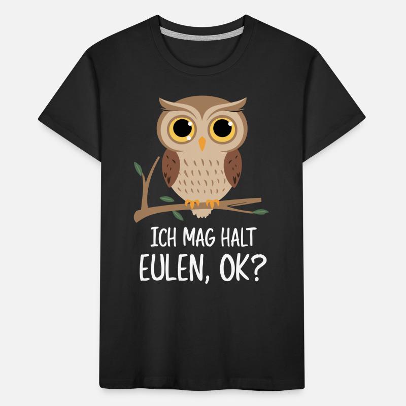 Nachteule Eule Eulen Vogel Kinder Premium Bio T-Shirt